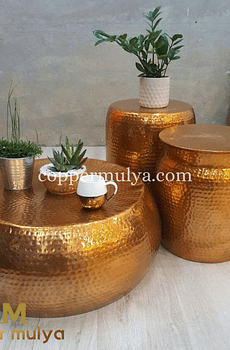 Meja Tembaga Bulat Klasik Modern