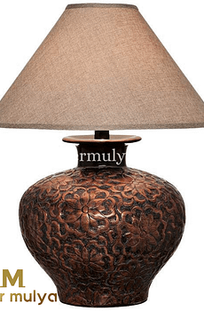 Lampu Meja Tembaga Ukiran, ( Table Lamp )