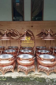 Chafing dish tembaga kuningan