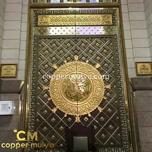 Pintu masjid nabawi kuningan tembaga