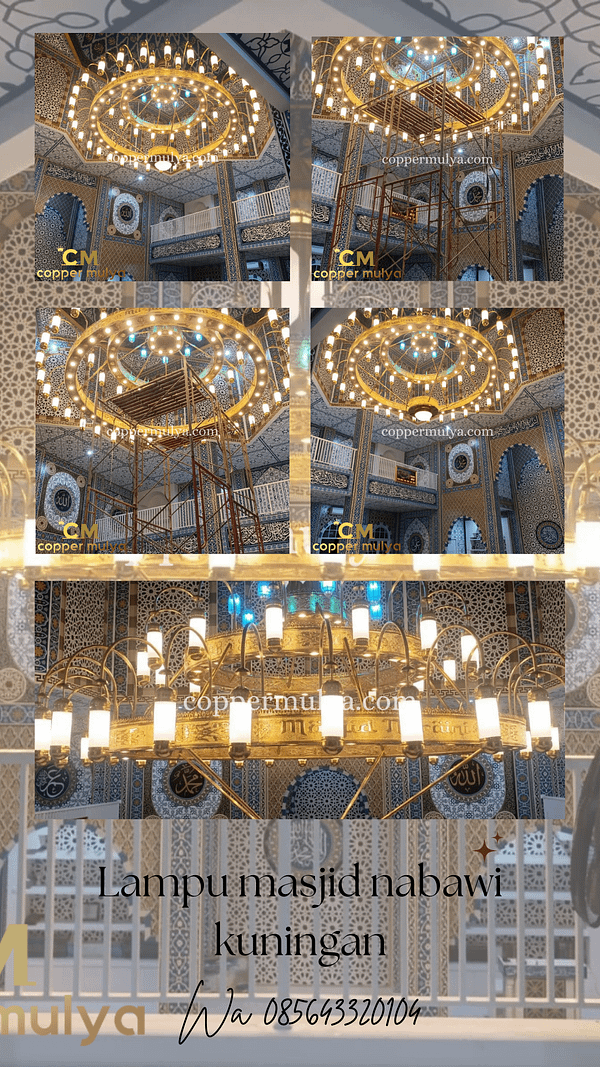 Lampu nabawi Kuningan Untuk Masjid berdiameter 5 meter
