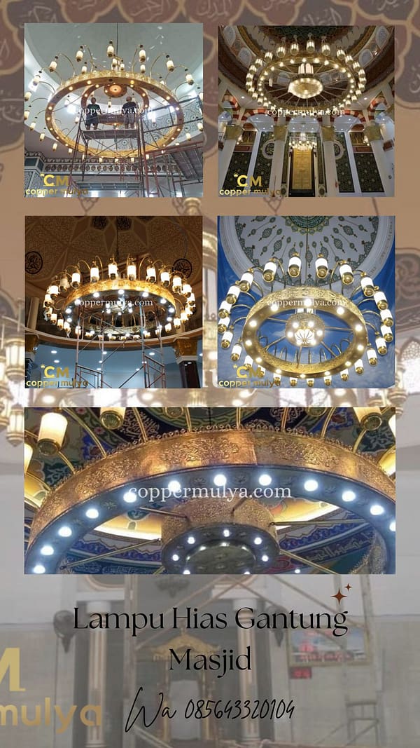 Lampu Gantung Hias Masjid Nabawi Tembaga Kuningan