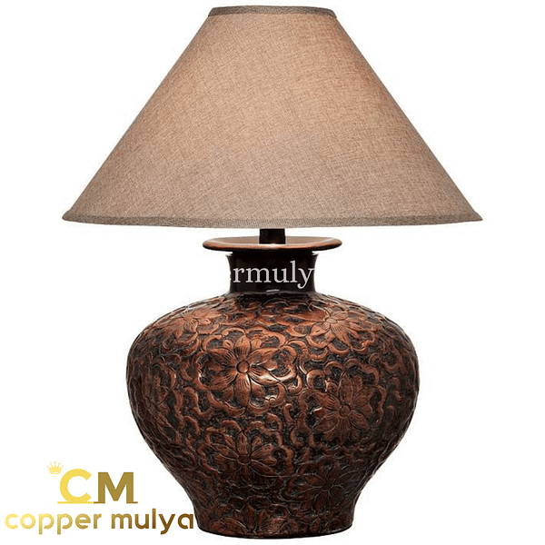 Lampu Meja Tembaga Ukiran, ( Table Lamp )